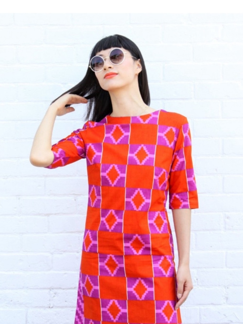 Osei Duro Vibrant Red & Pink Geometric Dress